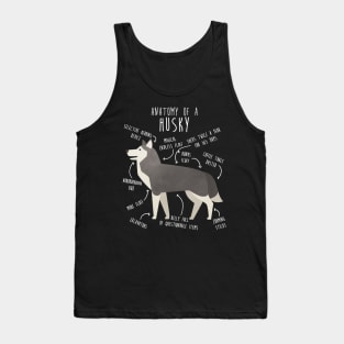 Grey Siberian Husky Dog Anatomy Tank Top